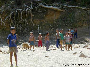 Montagnard (Jarai) children at river's edge, Central Highlands, Vietnam, 2000